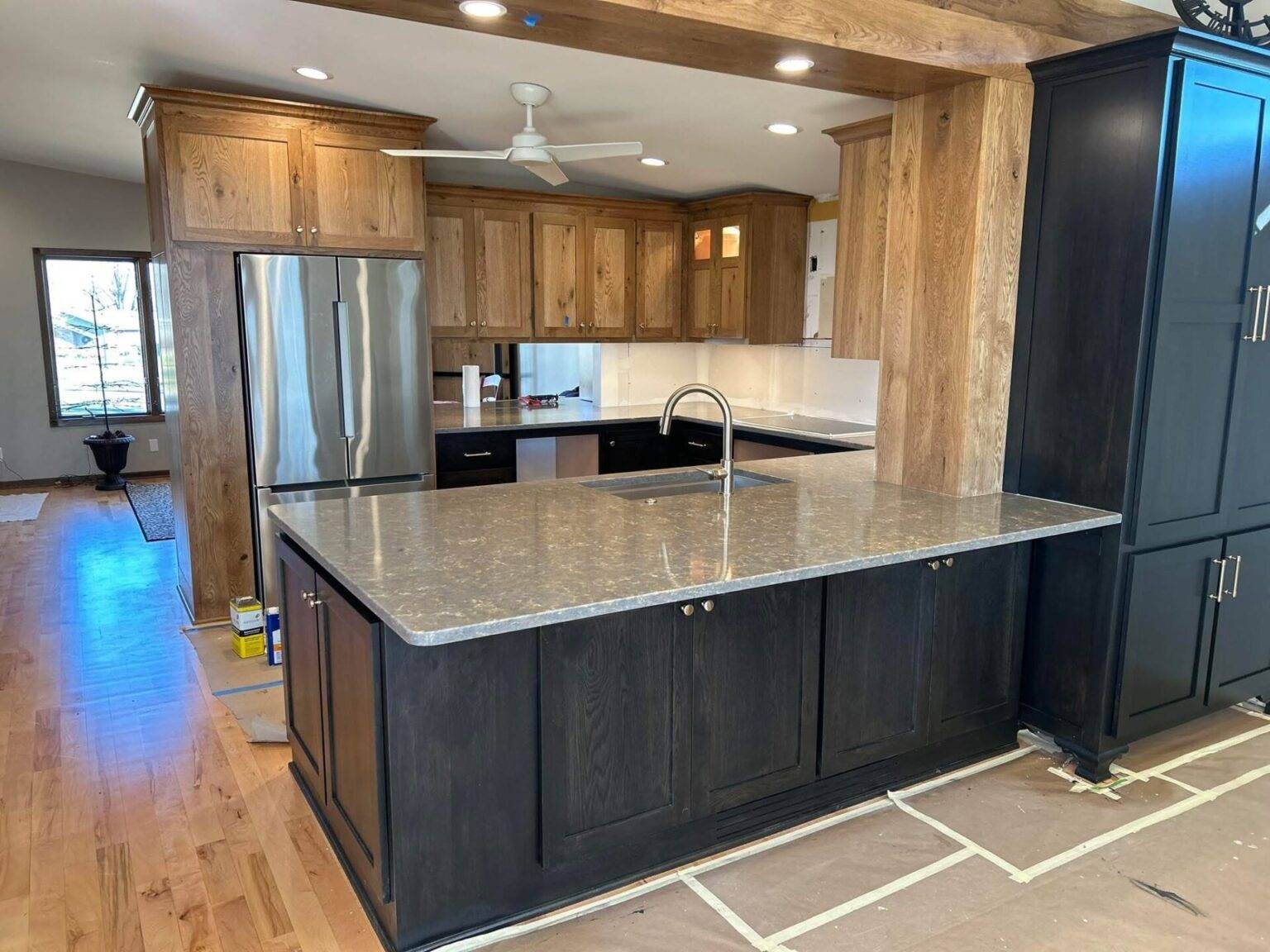 Kitchen island countertop installation